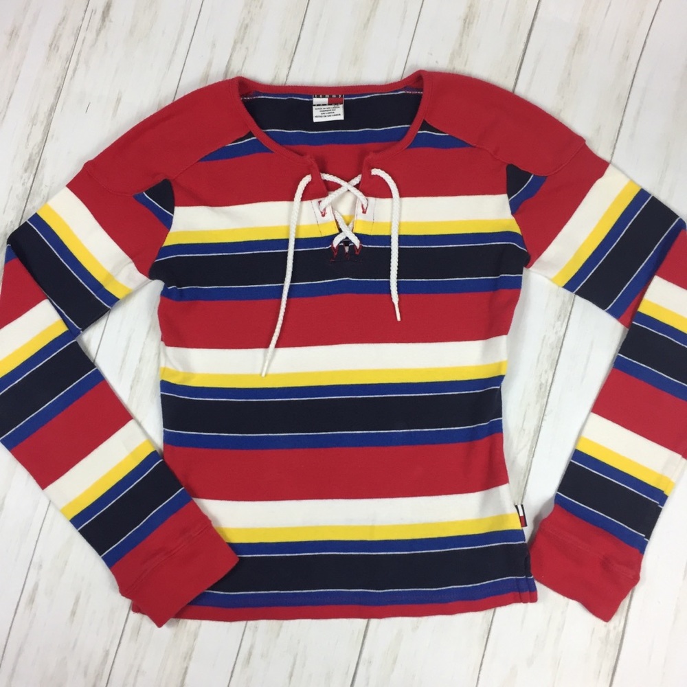 Tommy Hilfiger Jeans Striped Long Sleeve Top Small